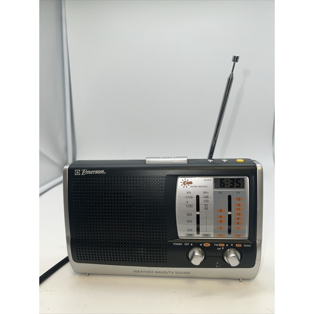 Vintage Emerson RP6250 AM/FM Weather Band Portable Radio Tested Works